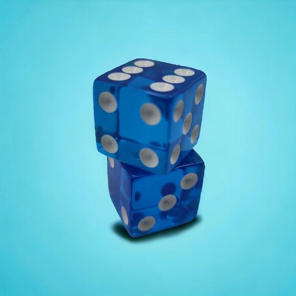 Blue Clear Dice Pair White Set Monopoly Disney Replacement Game Pieces Toy Fun - Picture 1 of 9